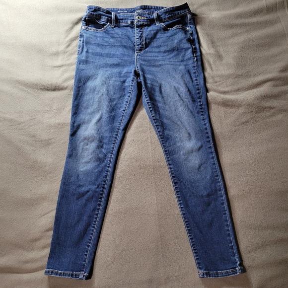 St. John's Bay Denim - St Johns Bay Womens Jeans Size 14 Dark Wash Painters Recycle